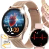 Smartwatch Damski Zegarek Angelo AG30 złoty Rozmowy Ciśnienie EKG HRV Tętno Menu PL